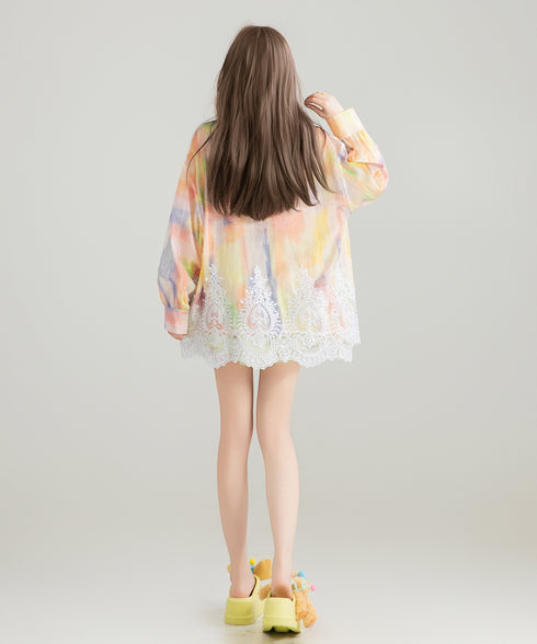 Watercolor Lace Blouse